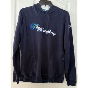 Speedo Lets Go Surfing Bondi Beach Australia Hoodie Sweatshirt Blue Mens Large